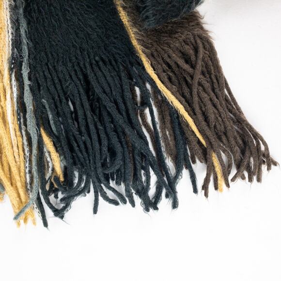 Cejon Brown Black White Striped Soft Scarf Unisex Men Women One Size - Picture 3 of 14